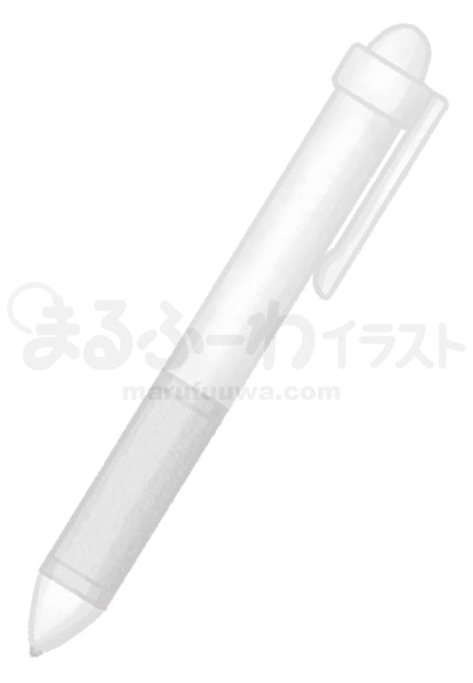 水彩風無料フリー素材のサンプル　白いボールペンのイラスト