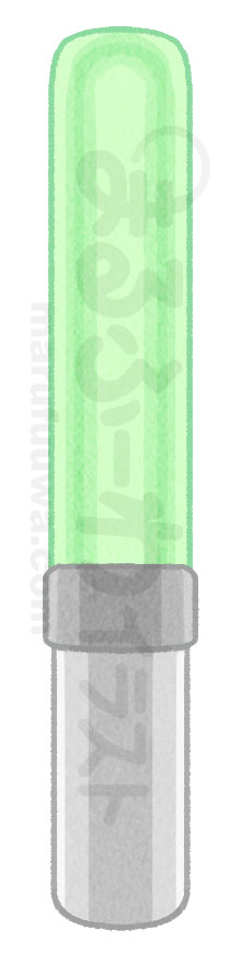水彩風無料フリー素材のサンプル　緑のペンライトのイラスト