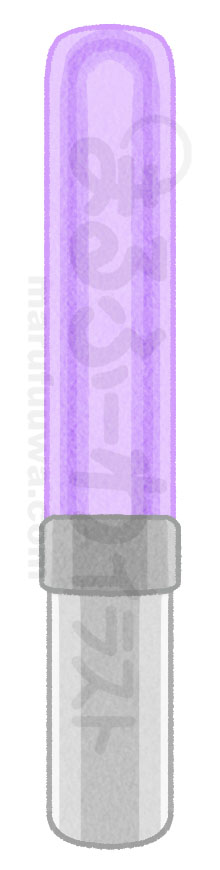 水彩風無料フリー素材のサンプル　紫のペンライトのイラスト