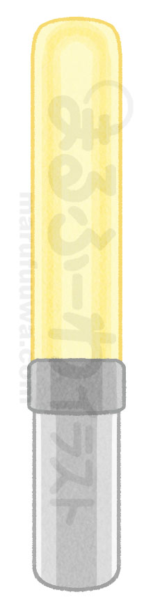水彩風無料フリー素材のサンプル　黄色のペンライトのイラスト