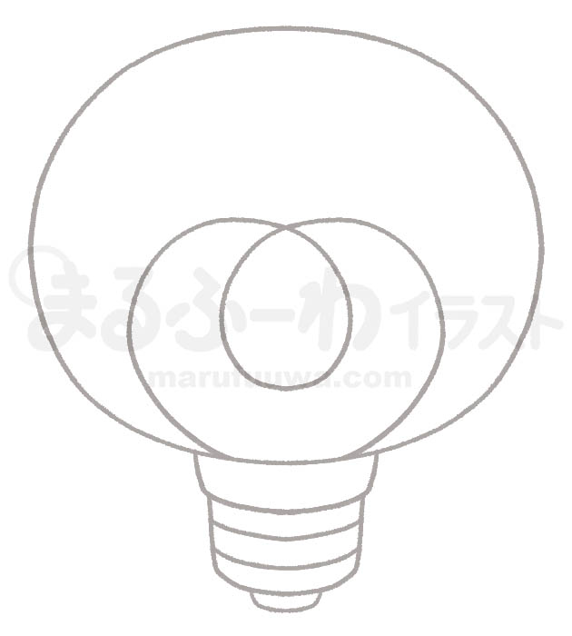 白黒線画の無料フリー素材のサンプル　電球のイラスト