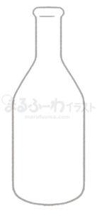 白黒線画の無料フリー素材のサンプル　ガラス瓶のイラスト
