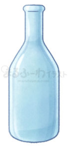 水彩風無料フリー素材のサンプル　透明なガラス瓶のイラスト