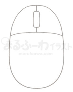 白黒線画の無料フリー素材のサンプル　マウスのイラスト
