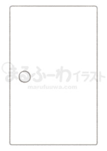 白黒線画の無料フリー素材のサンプル　シンプルなドアのイラスト
