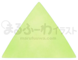 水彩風無料フリー素材のサンプル　黄緑の三角形のイラスト
