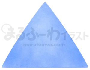 水彩風無料フリー素材のサンプル　青い三角形のイラスト