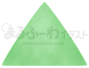 水彩風無料フリー素材のサンプル　緑の三角形のイラスト
