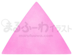 水彩風無料フリー素材のサンプル　ピンクの三角形のイラスト