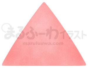 水彩風無料フリー素材のサンプル　赤い三角形のイラスト