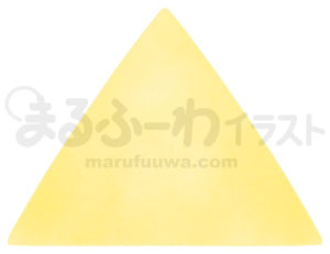 水彩風無料フリー素材のサンプル　黄色い三角形のイラスト